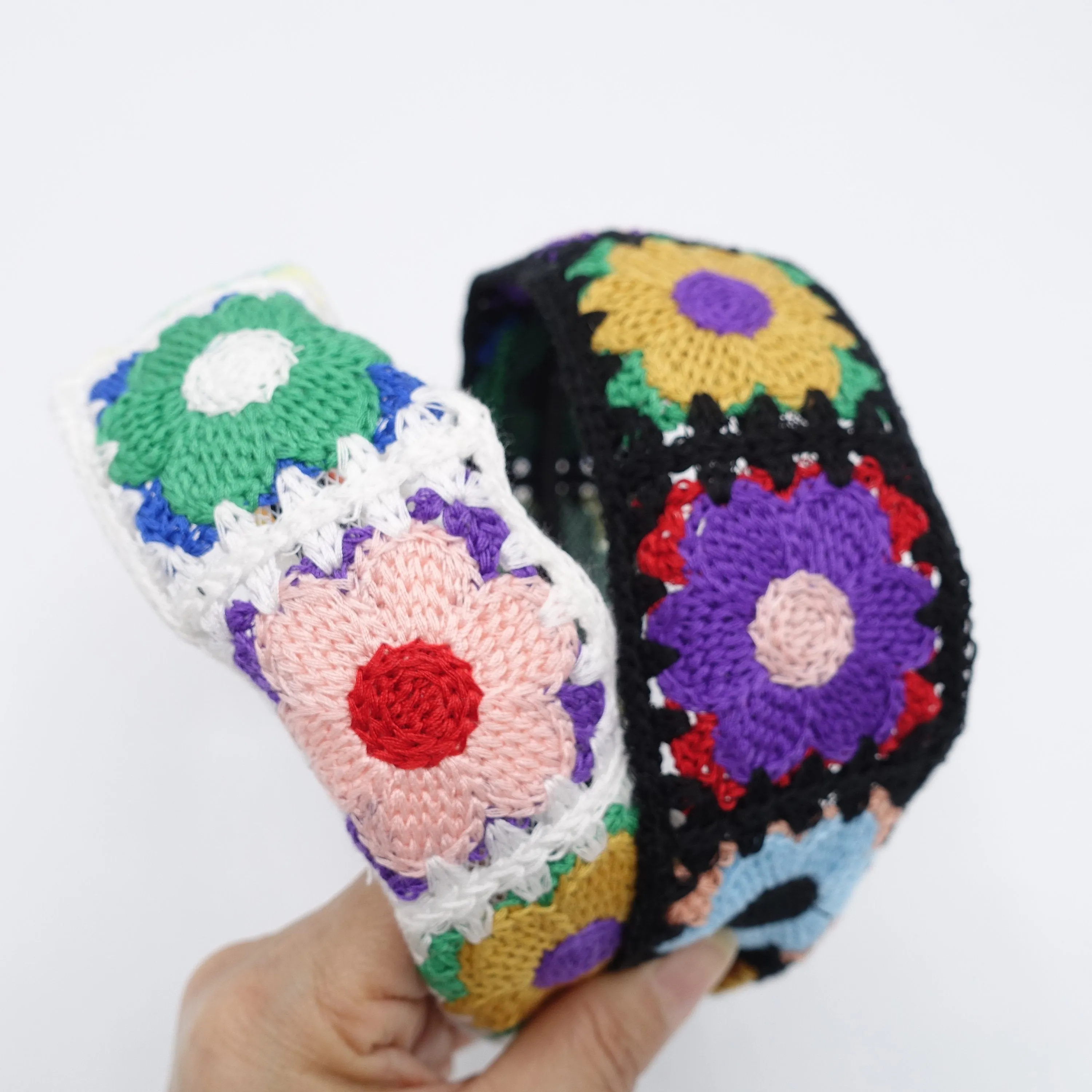 flower crochet headband, knit headband for women