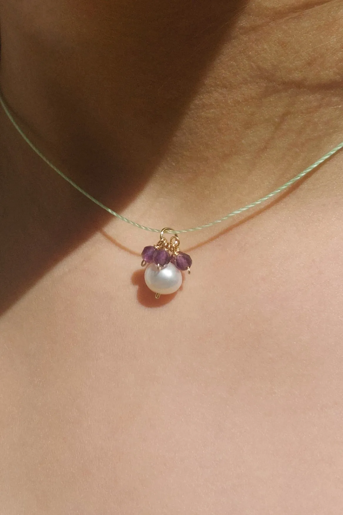 Flower Necklace with Amethyst