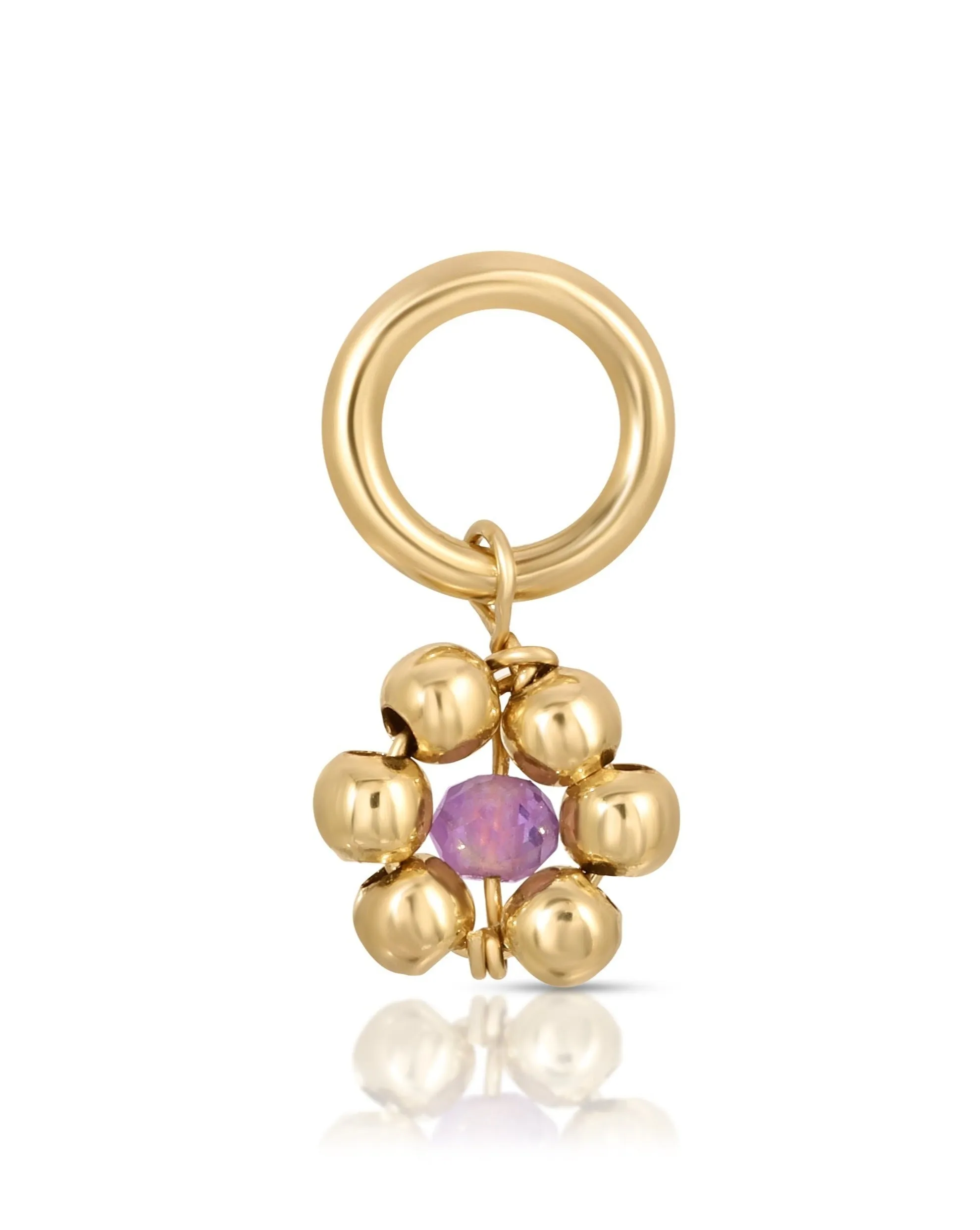 Flowercita February Amethyst Charm