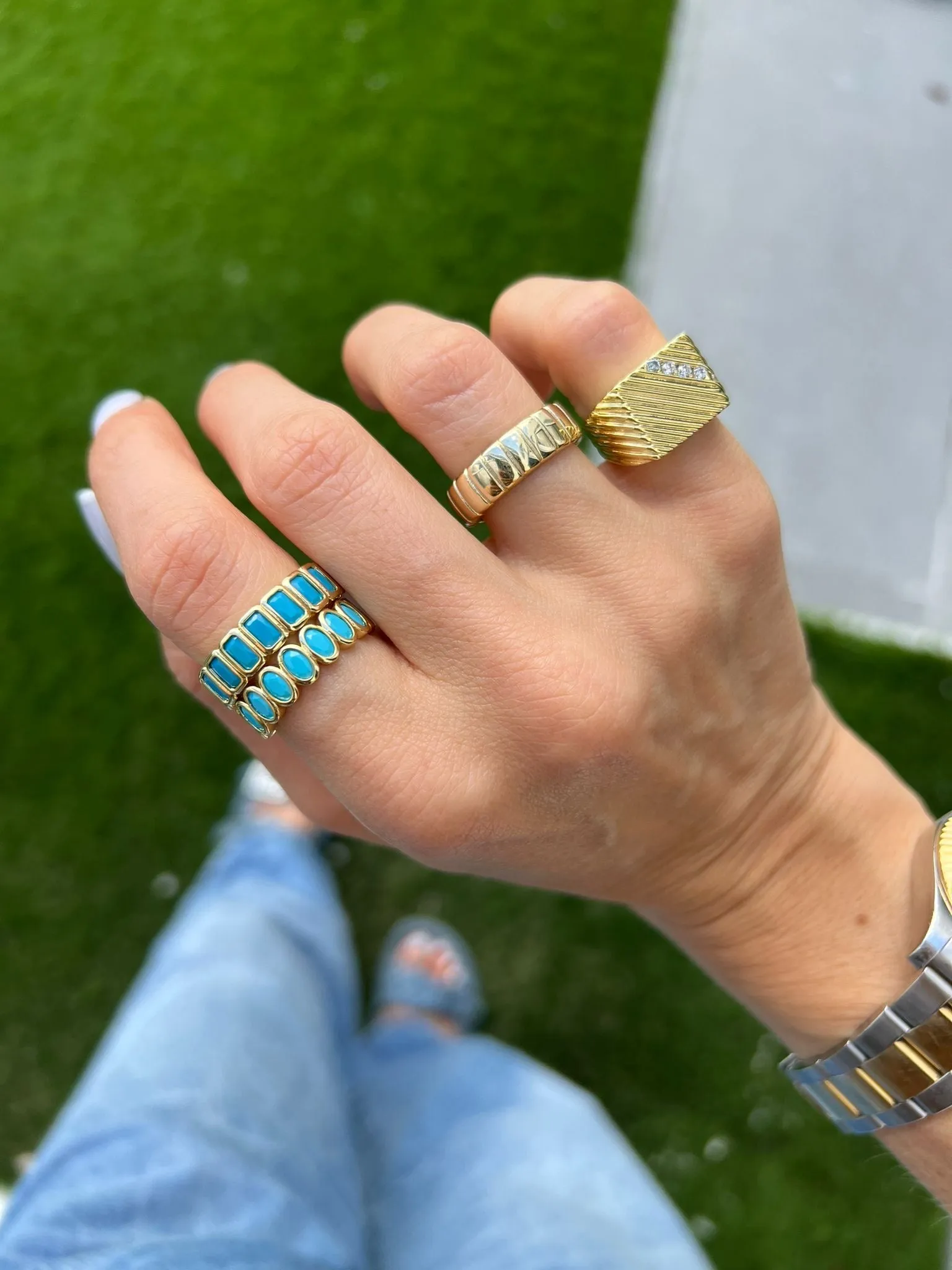 Fluted Vintage Pinky Ring