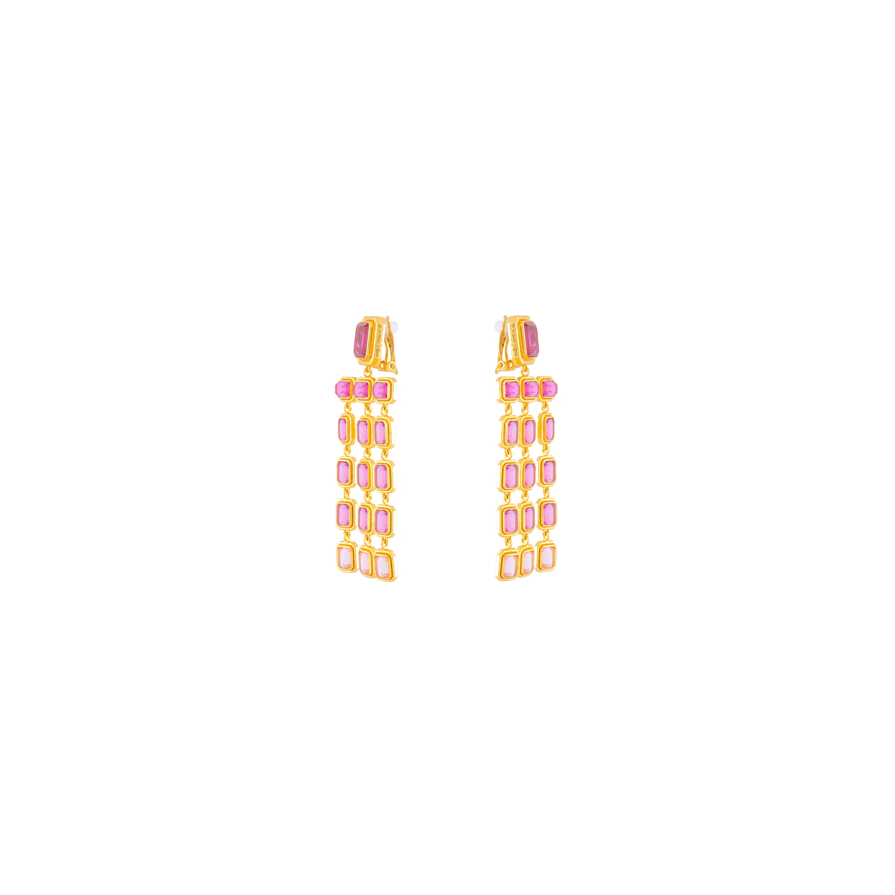 Franny Earrings Pink Crystal Quartz