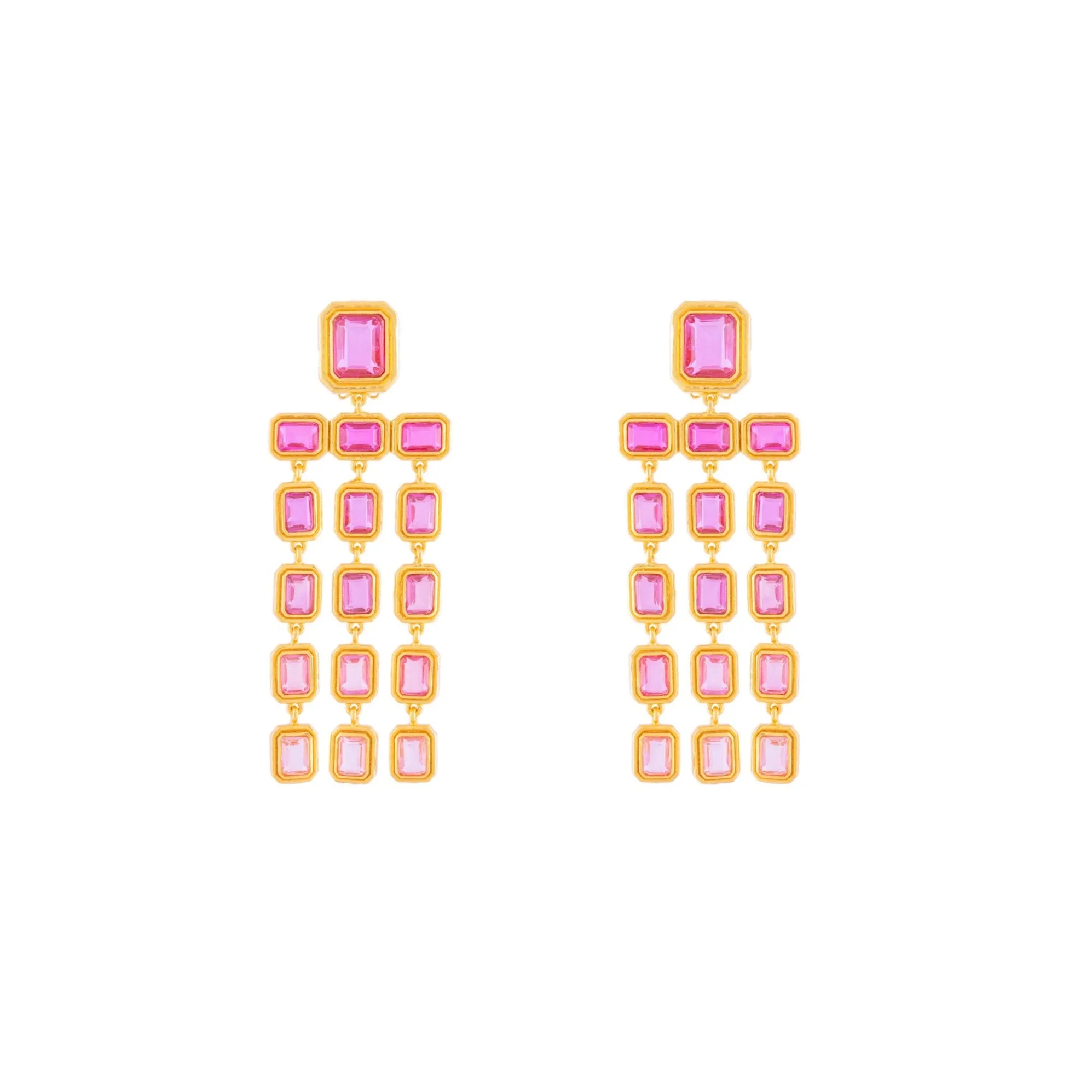 Franny Earrings Pink Crystal Quartz