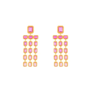 Franny Earrings Pink Crystal Quartz