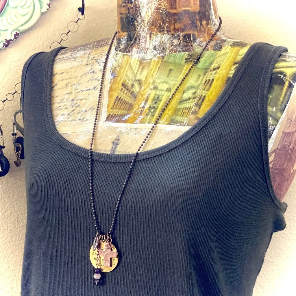 Fun Ball Chain Necklace with 3-Onlies Medallion & Lotsa Charms