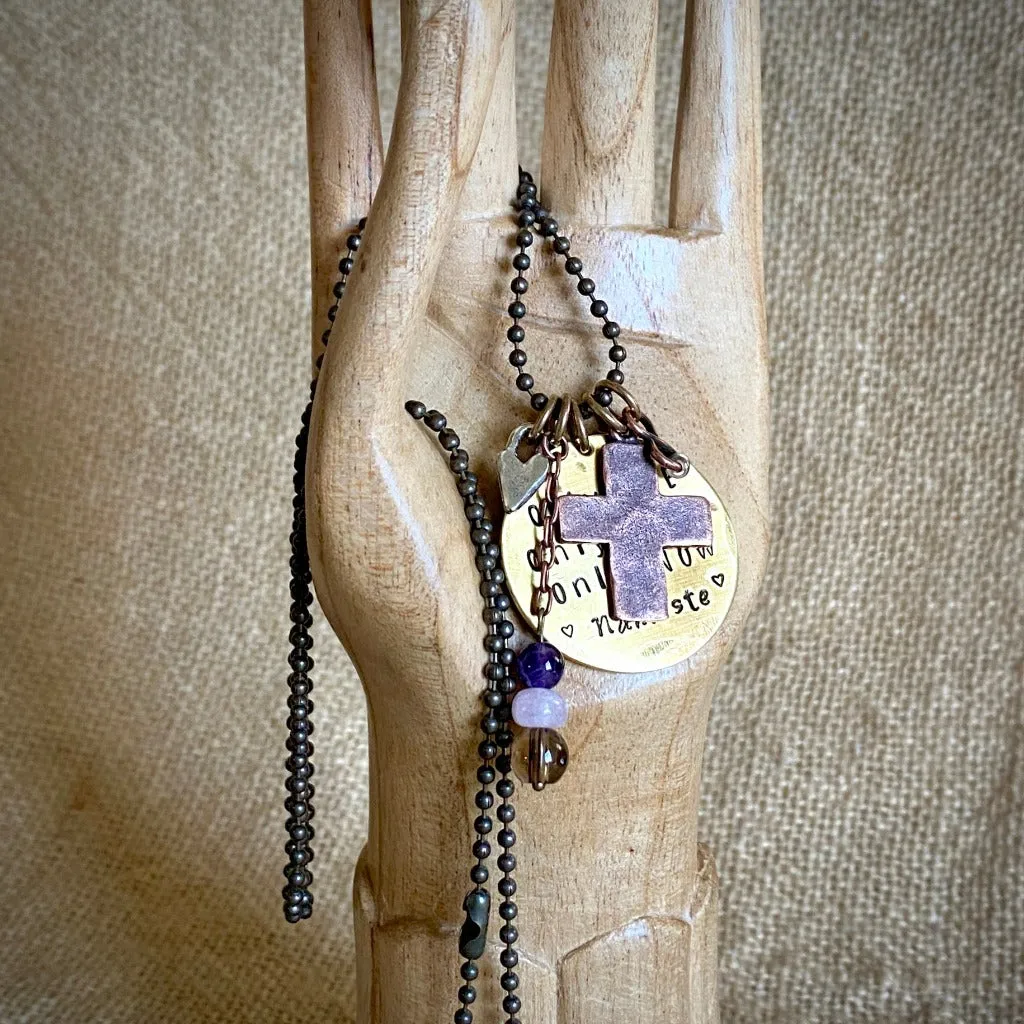 Fun Ball Chain Necklace with 3-Onlies Medallion & Lotsa Charms