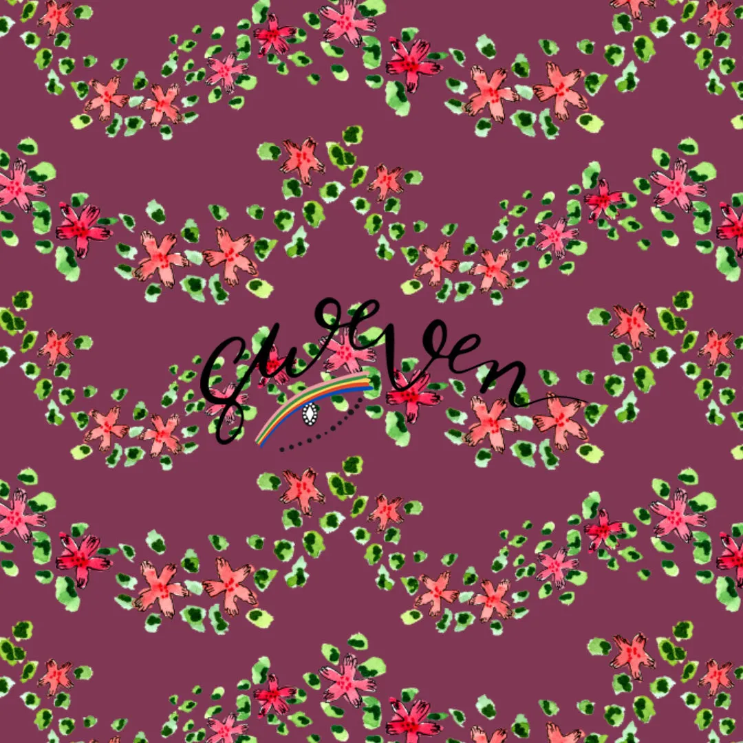 Fuschia Flower Vines- Tie Headband