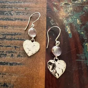 Gemstone Rose Quartz  925 Sterling Silver Earrings   Designed by Entia Jewellery