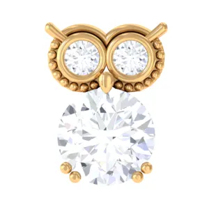 Genuine Diamond Owl Earring for Cartilage Piercing