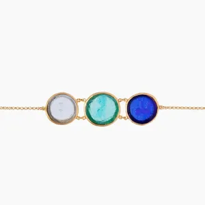 Glass Multi-Coin Motif Bracelet