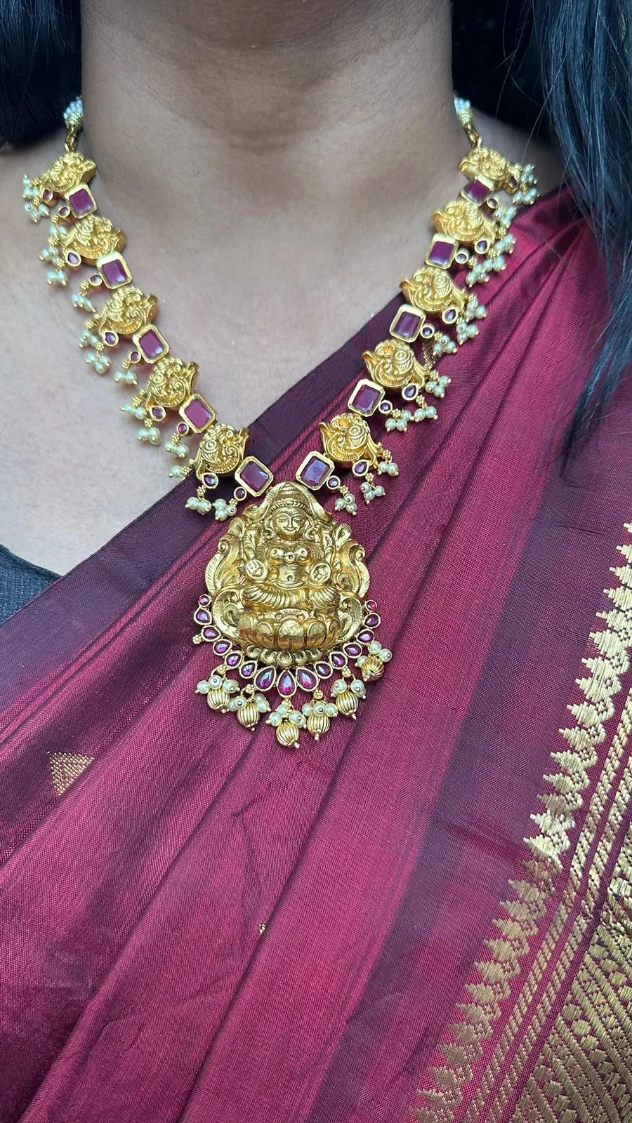Goddess Peacock Ruby Stone Haram