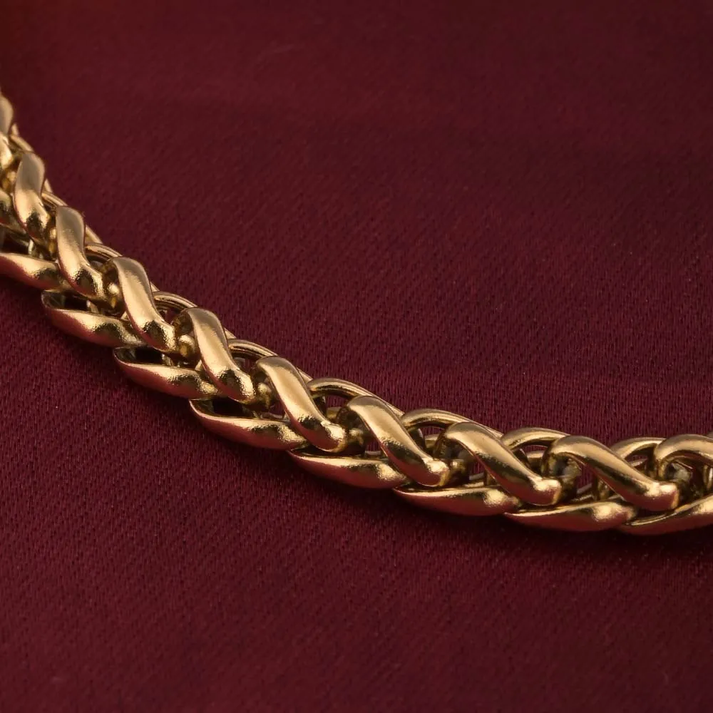 Gold Braided Chain Bracelet