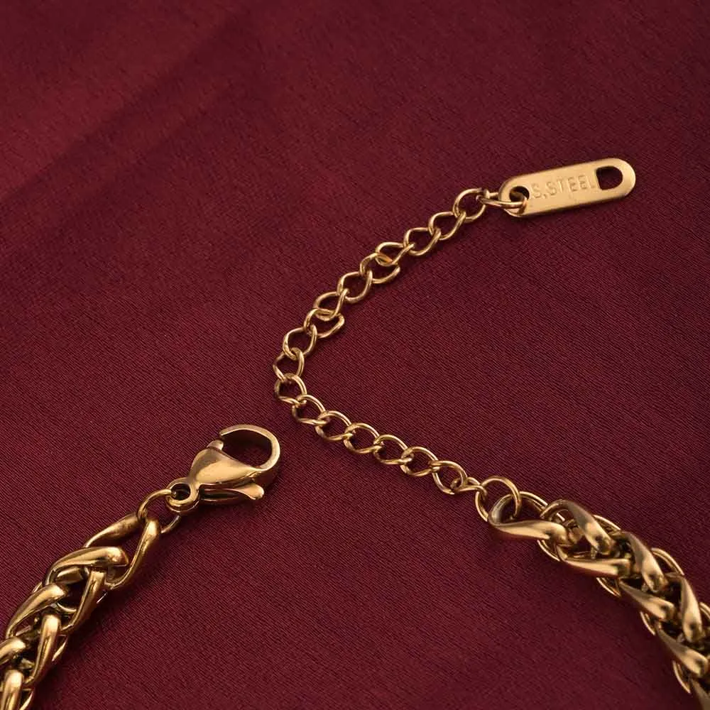 Gold Braided Chain Bracelet