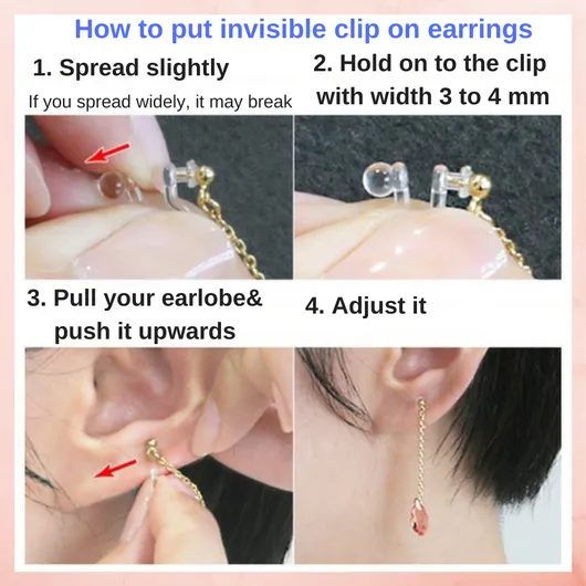 Gold Double Waved Invisible Clip On Hoop Earrings