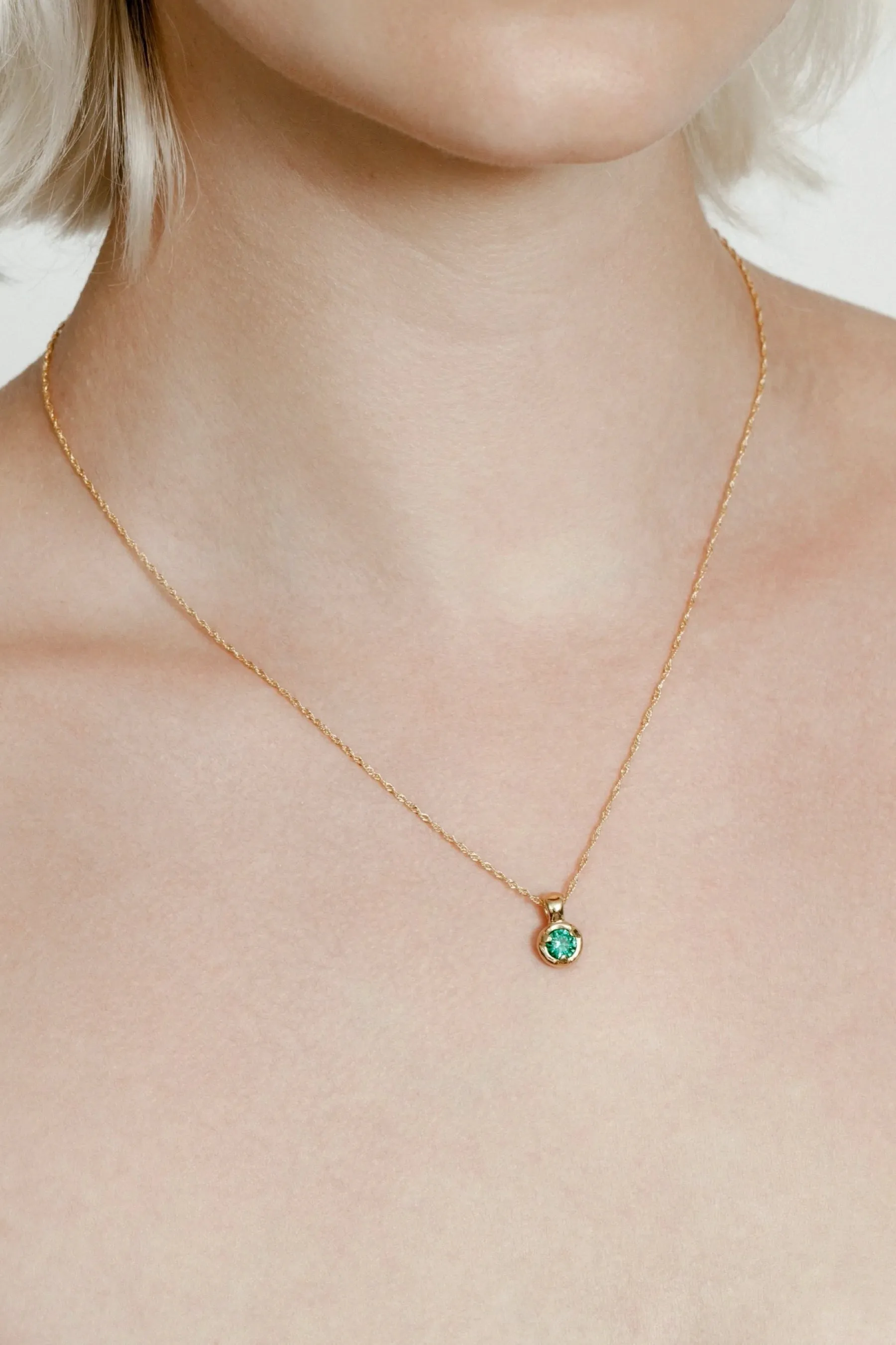 Gold   Emerald Nina Necklace