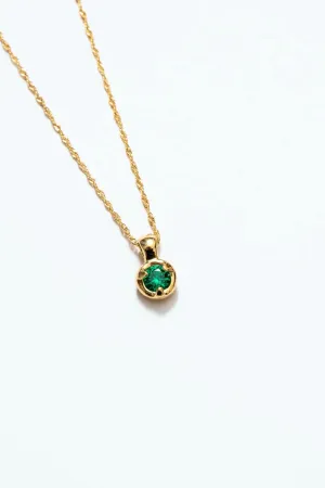 Gold   Emerald Nina Necklace