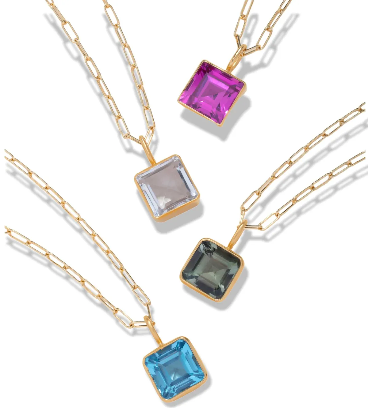 Gold Mini Pink Sapphire Necklace