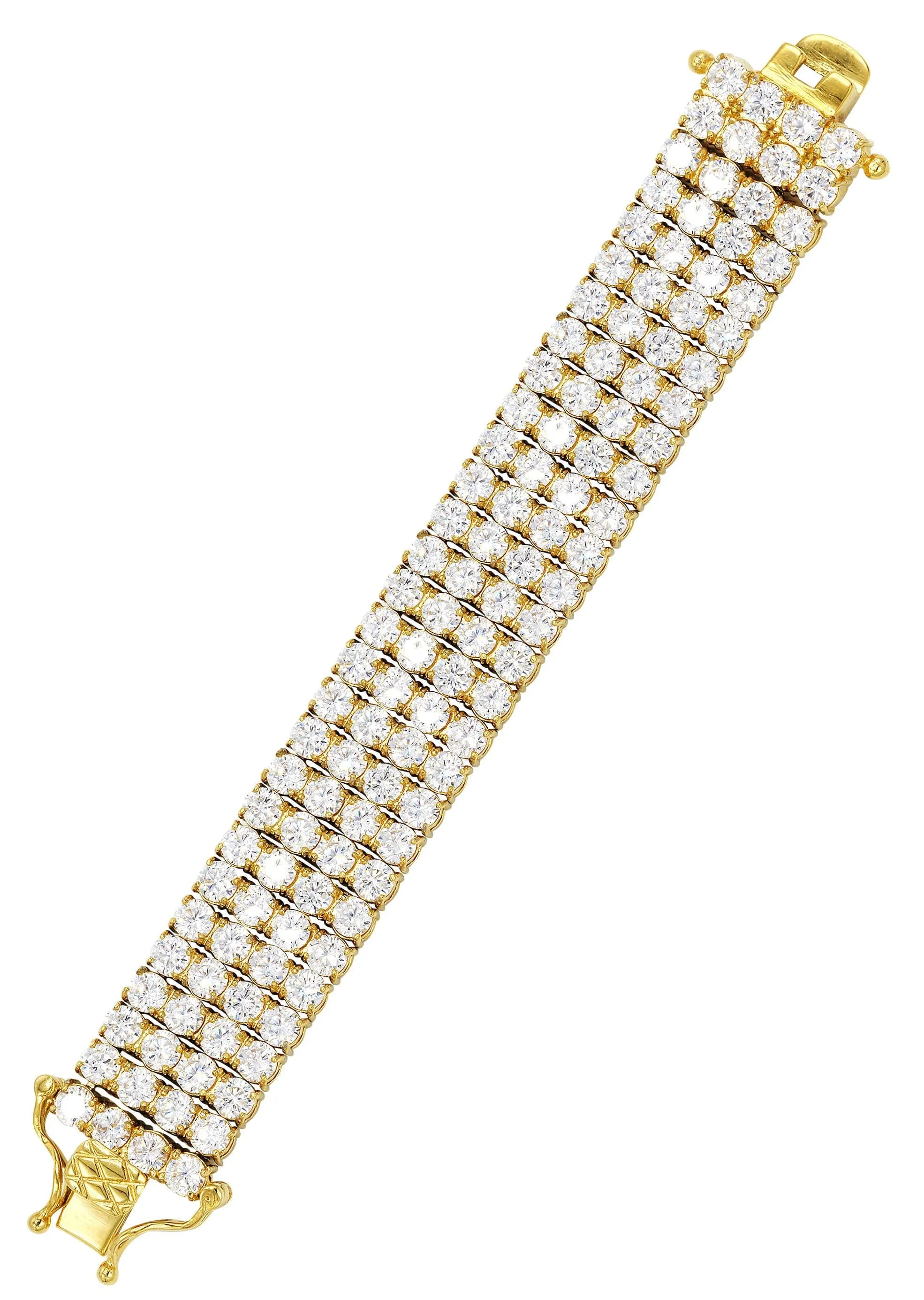 Gold Plated Four Row Tennis Bracelet