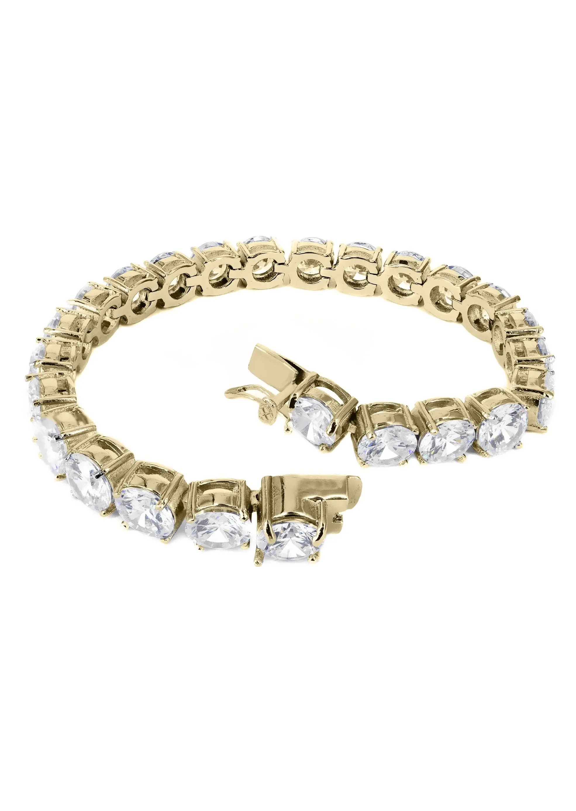 Gold Plated Mens Tennis Bracelet