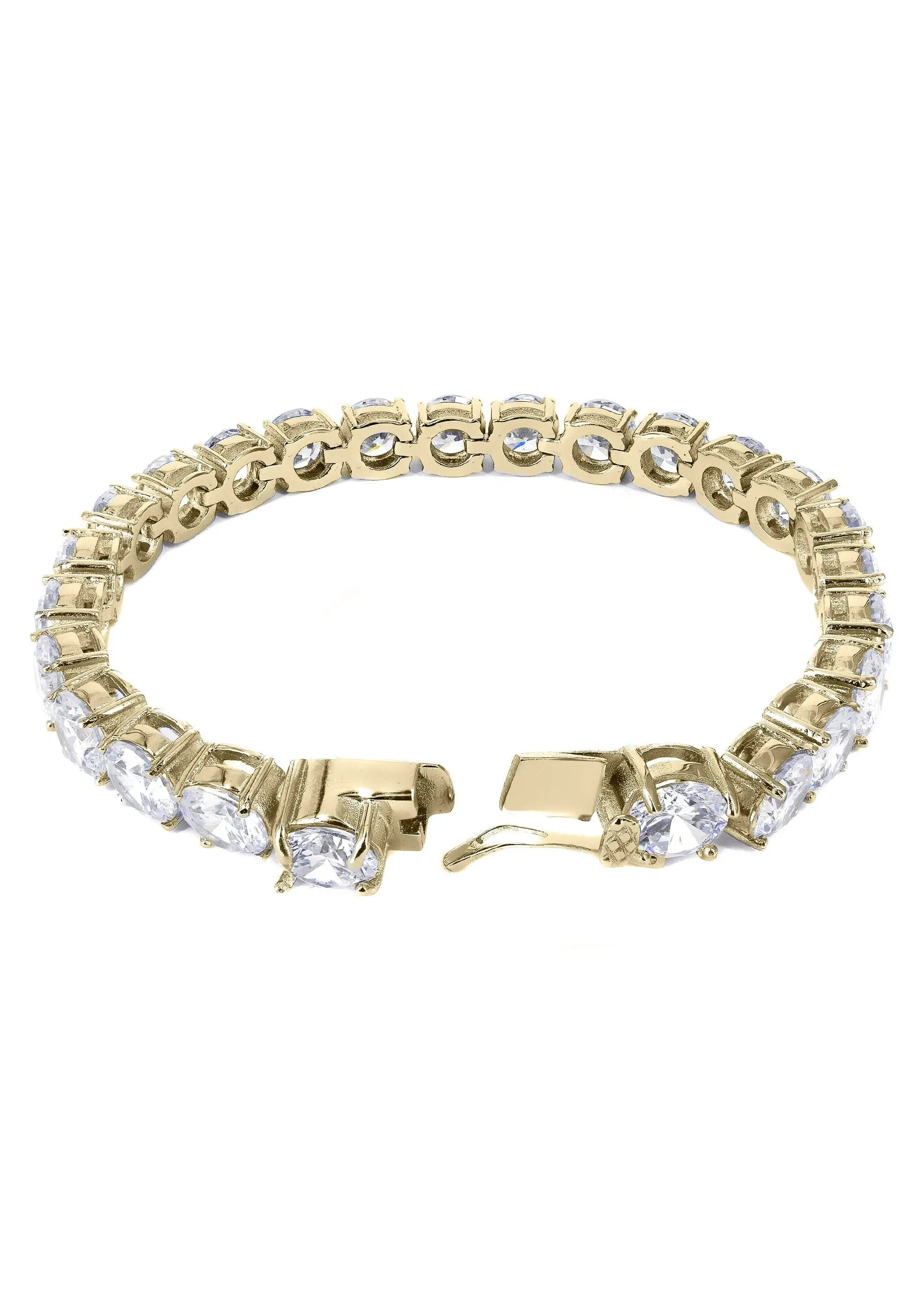 Gold Plated Mens Tennis Bracelet