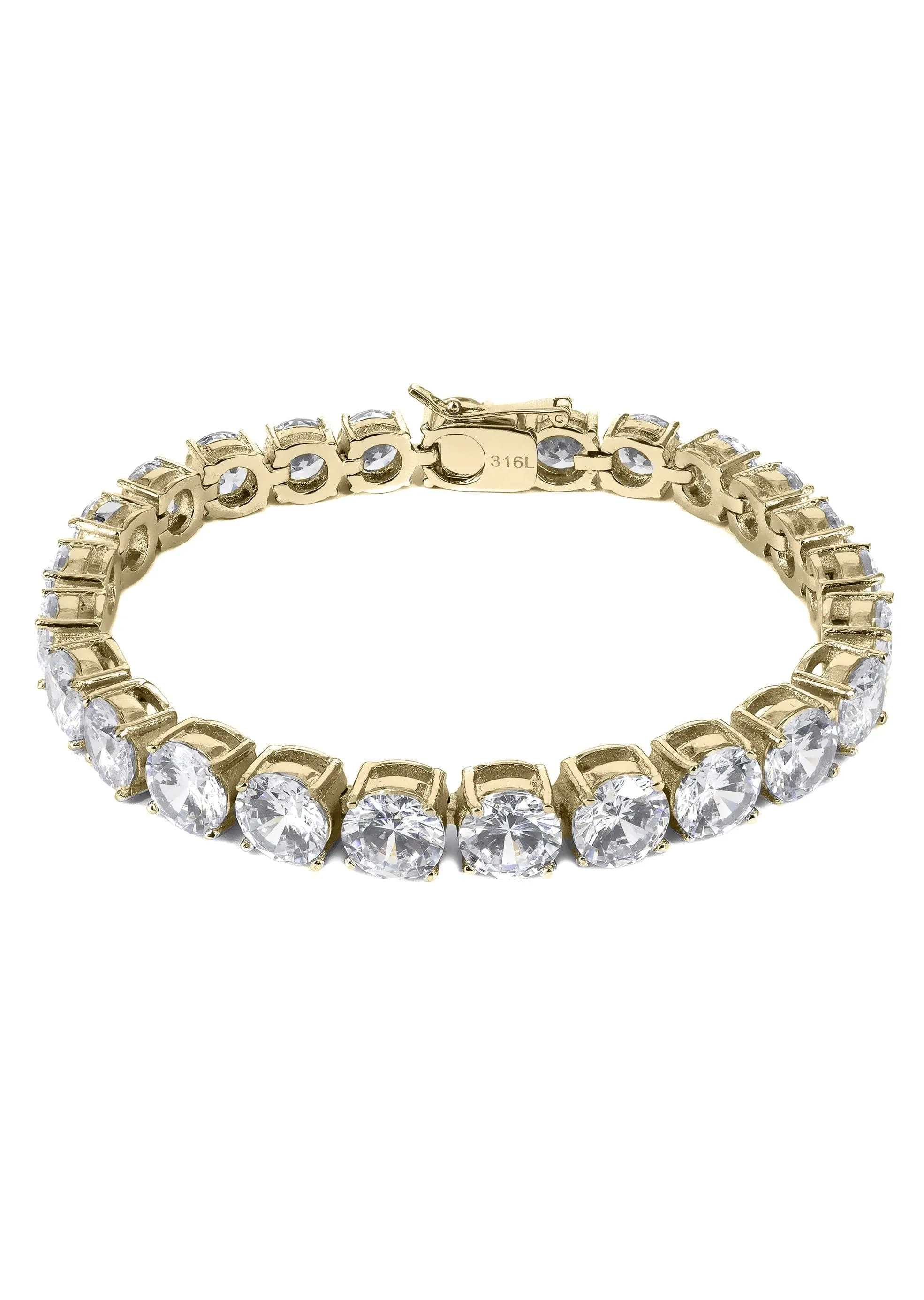 Gold Plated Mens Tennis Bracelet