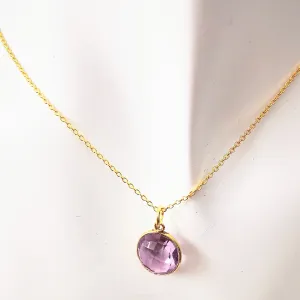 Gold Vermeil Purple Amethyst Pendant Necklace
