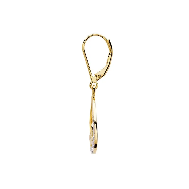 Gold Vermeil Studded Tear Drop Trinity Knot Earrings