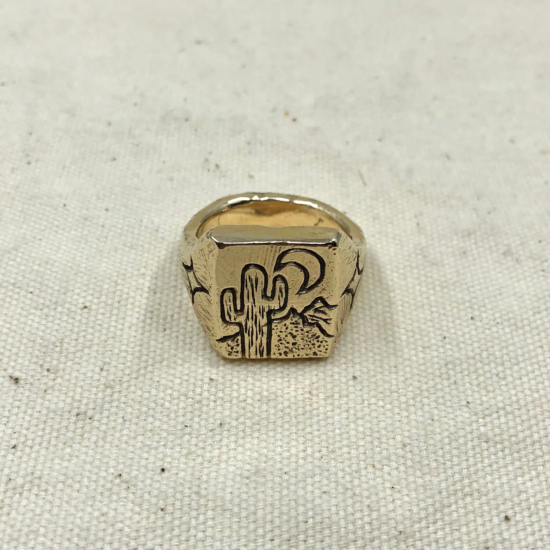 Gold Wild West Signet Ring