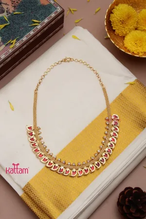 Goldtone Ruby Manga Choker ( No Earrings )