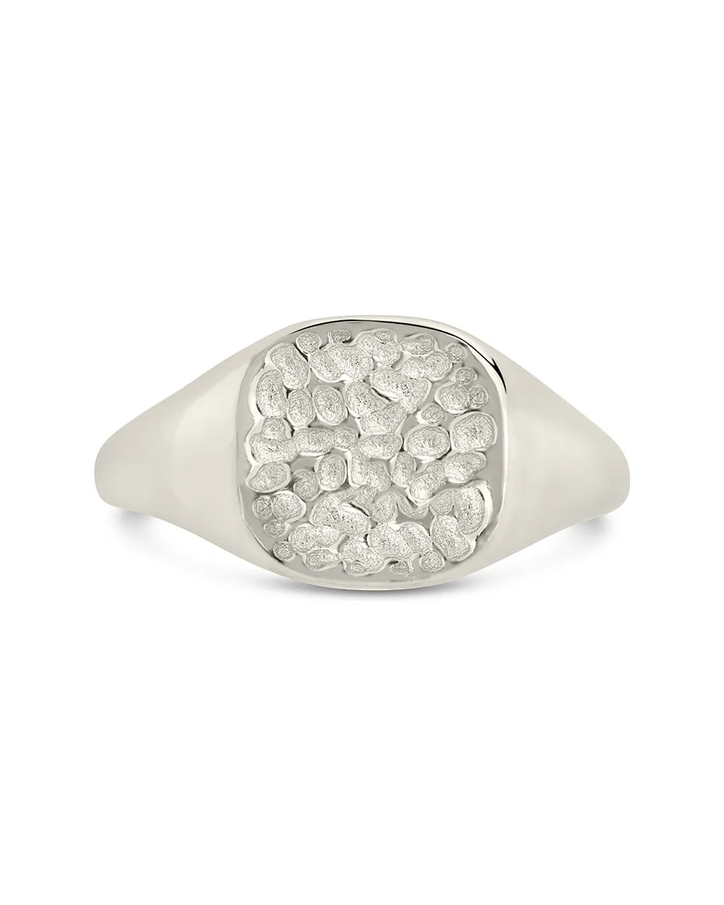 Hammered Square Signet Ring
