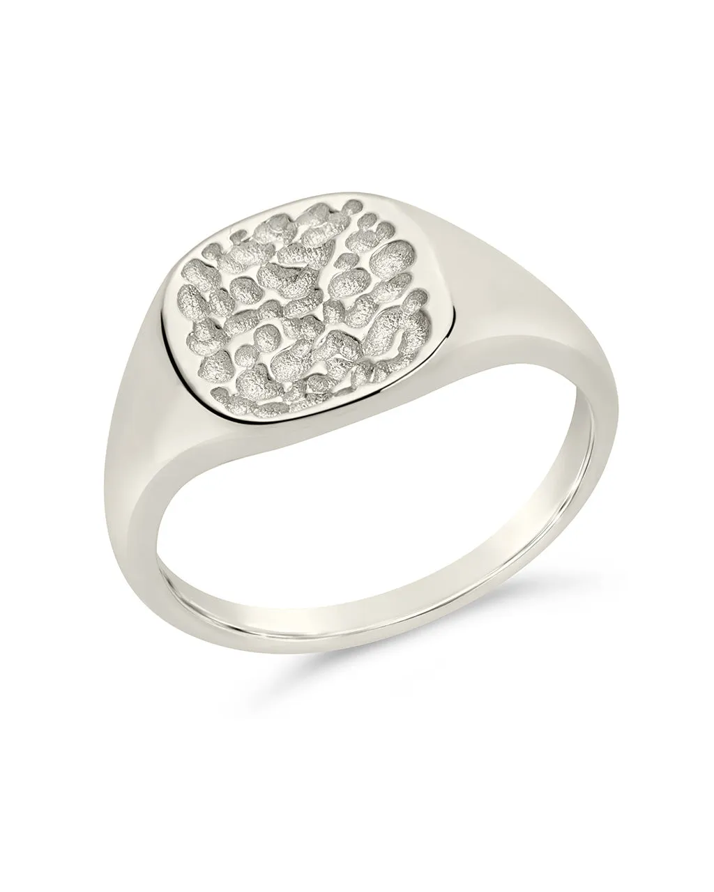Hammered Square Signet Ring