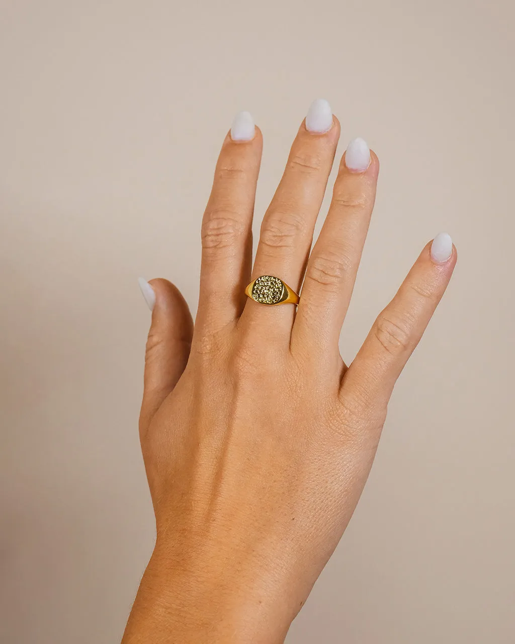 Hammered Square Signet Ring