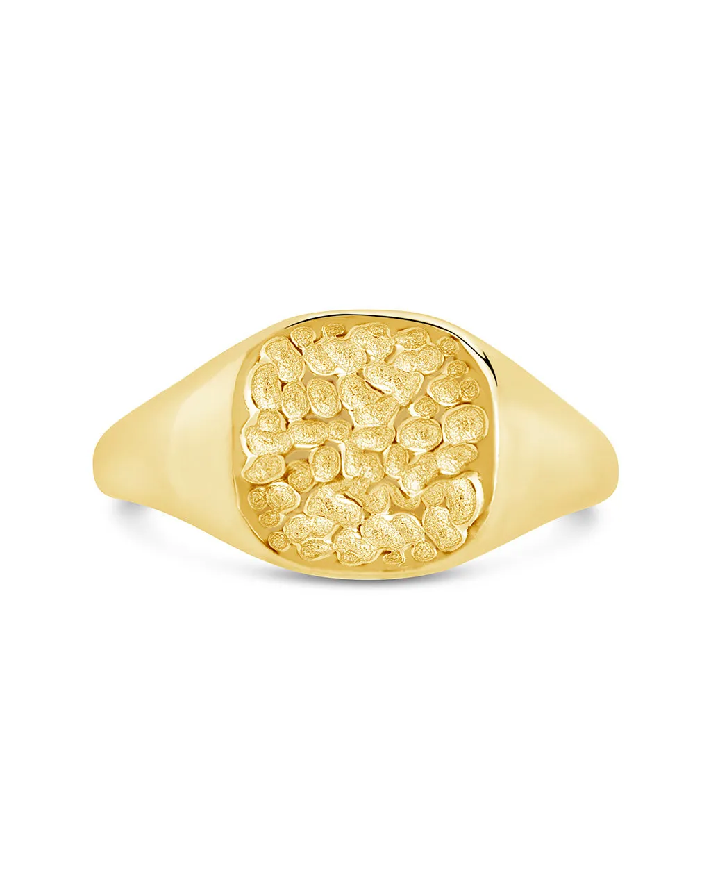 Hammered Square Signet Ring
