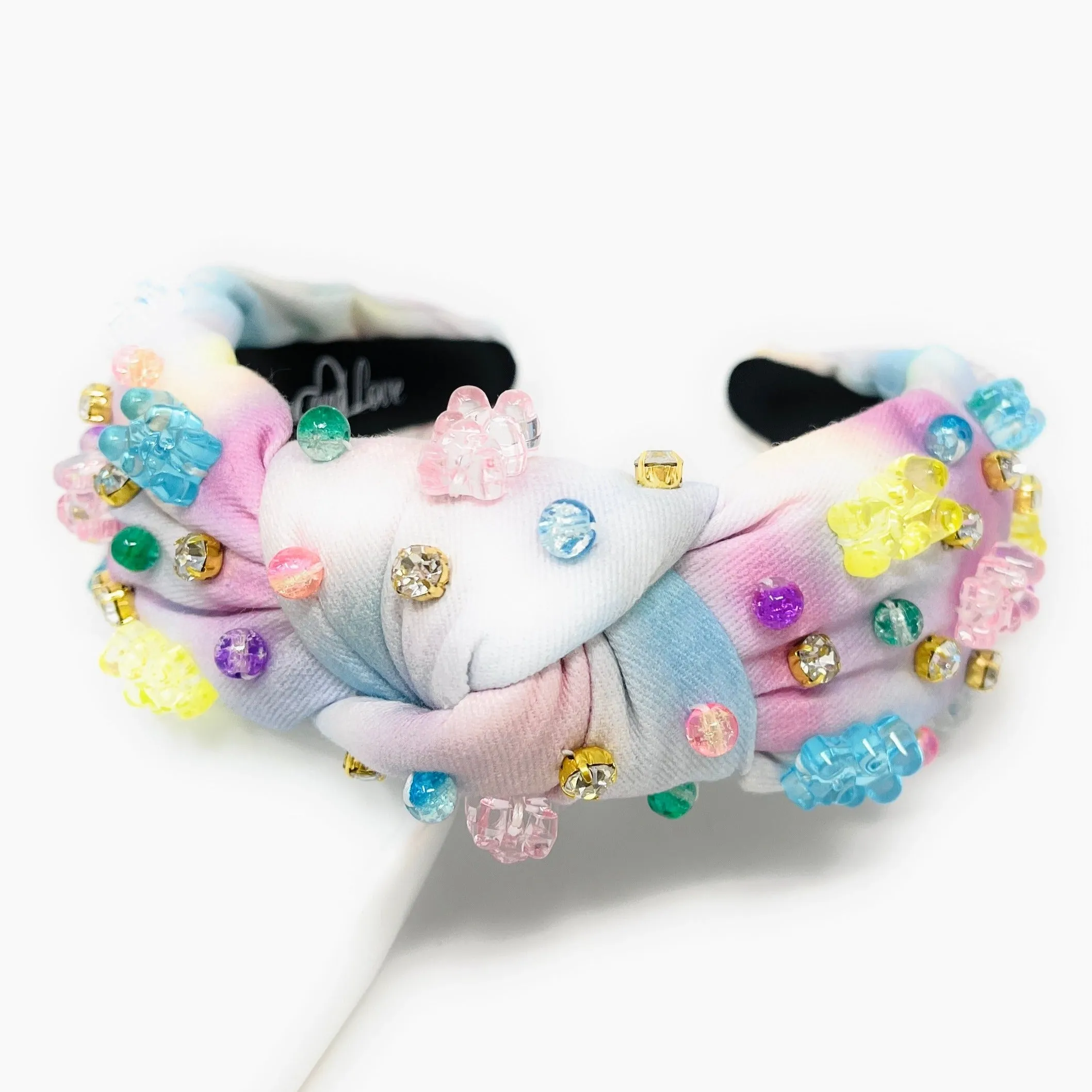 Hand Sewn Gummy Bear Jeweled Knot Headband