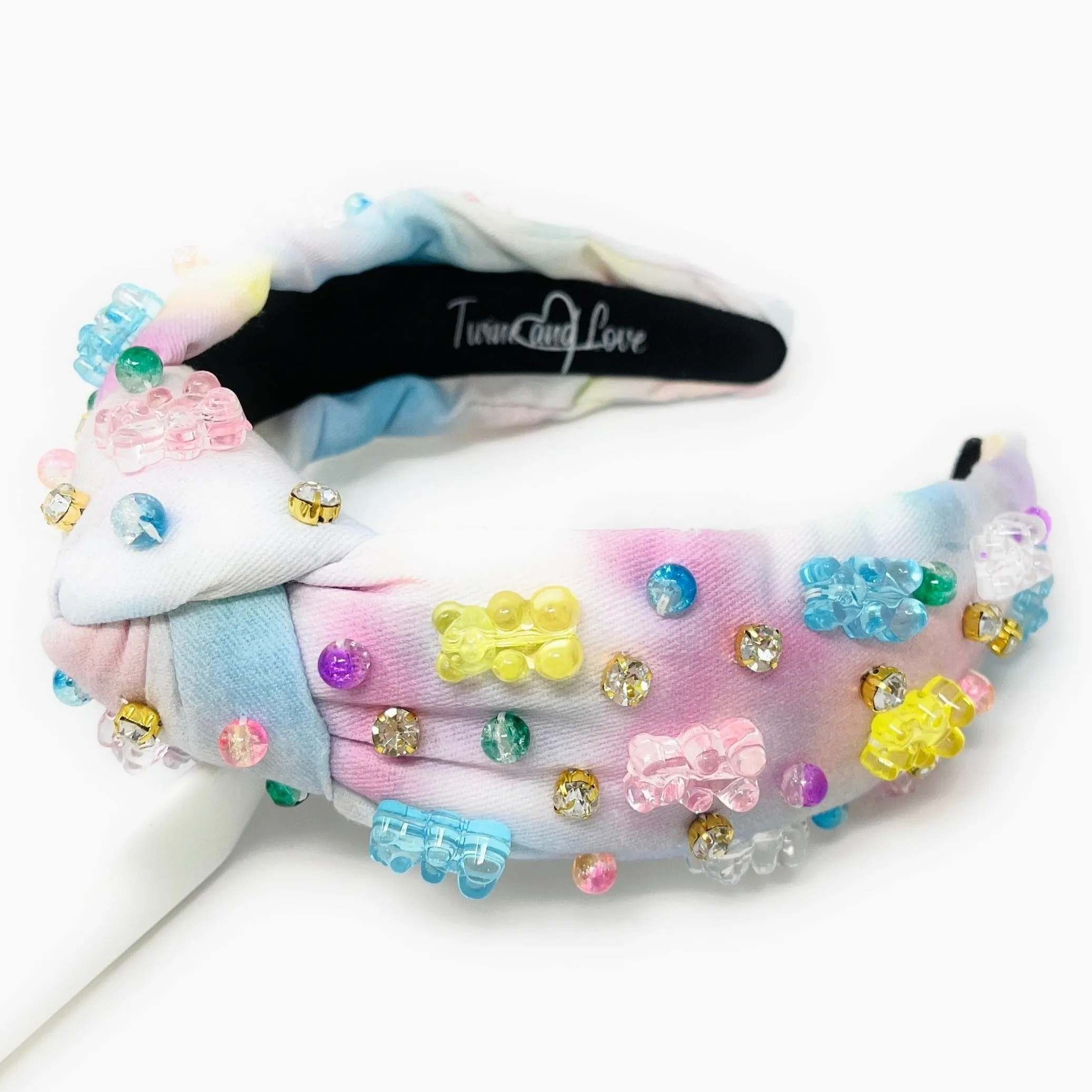 Hand Sewn Gummy Bear Jeweled Knot Headband