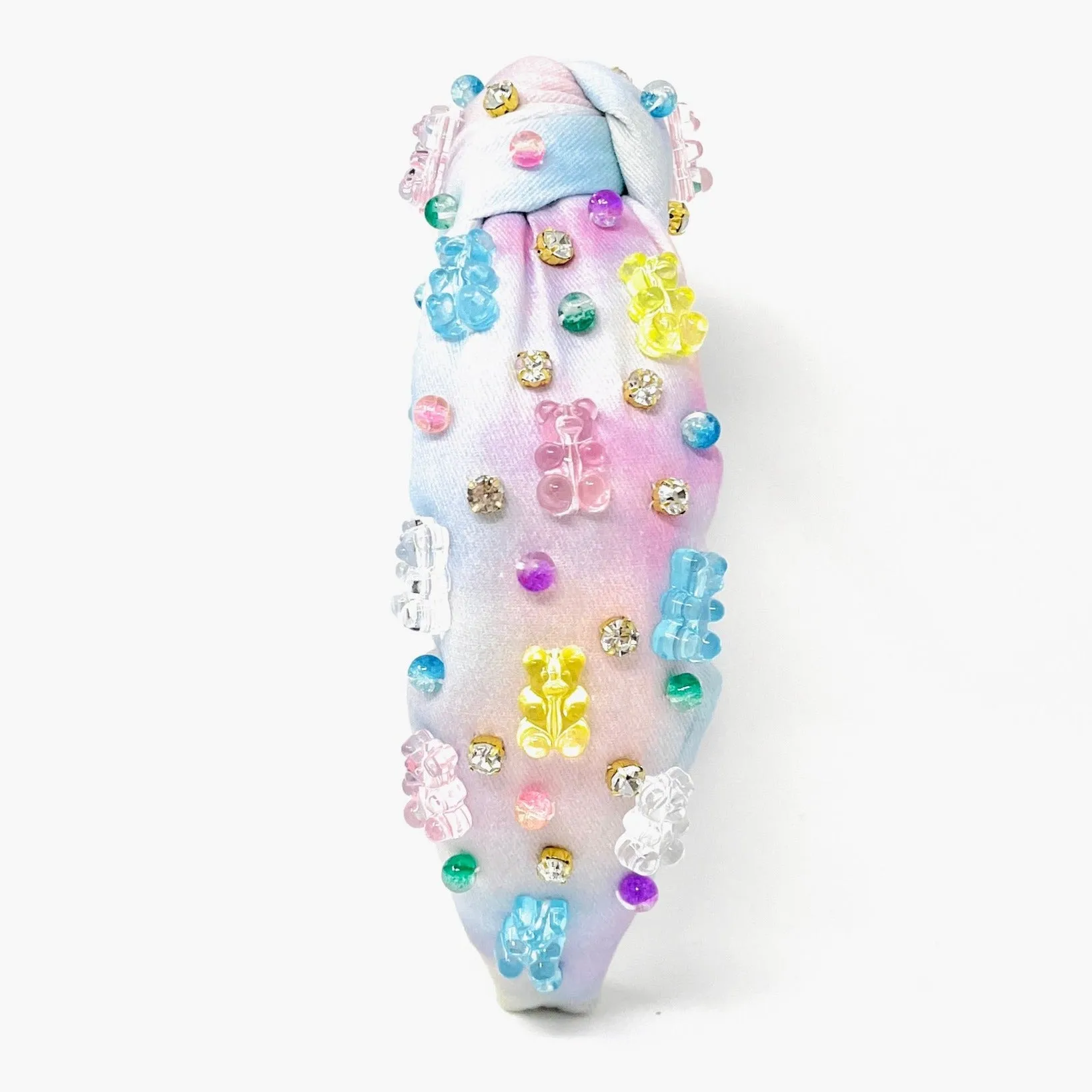 Hand Sewn Gummy Bear Jeweled Knot Headband