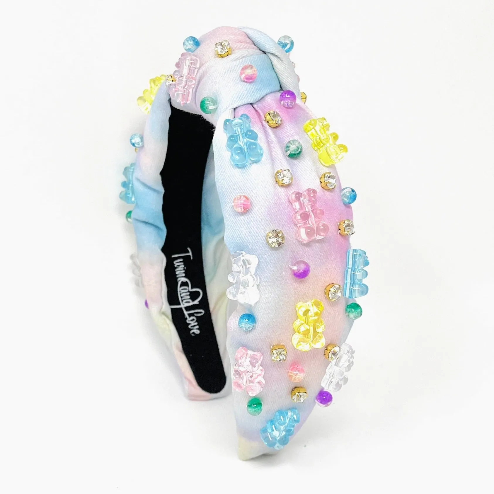 Hand Sewn Gummy Bear Jeweled Knot Headband