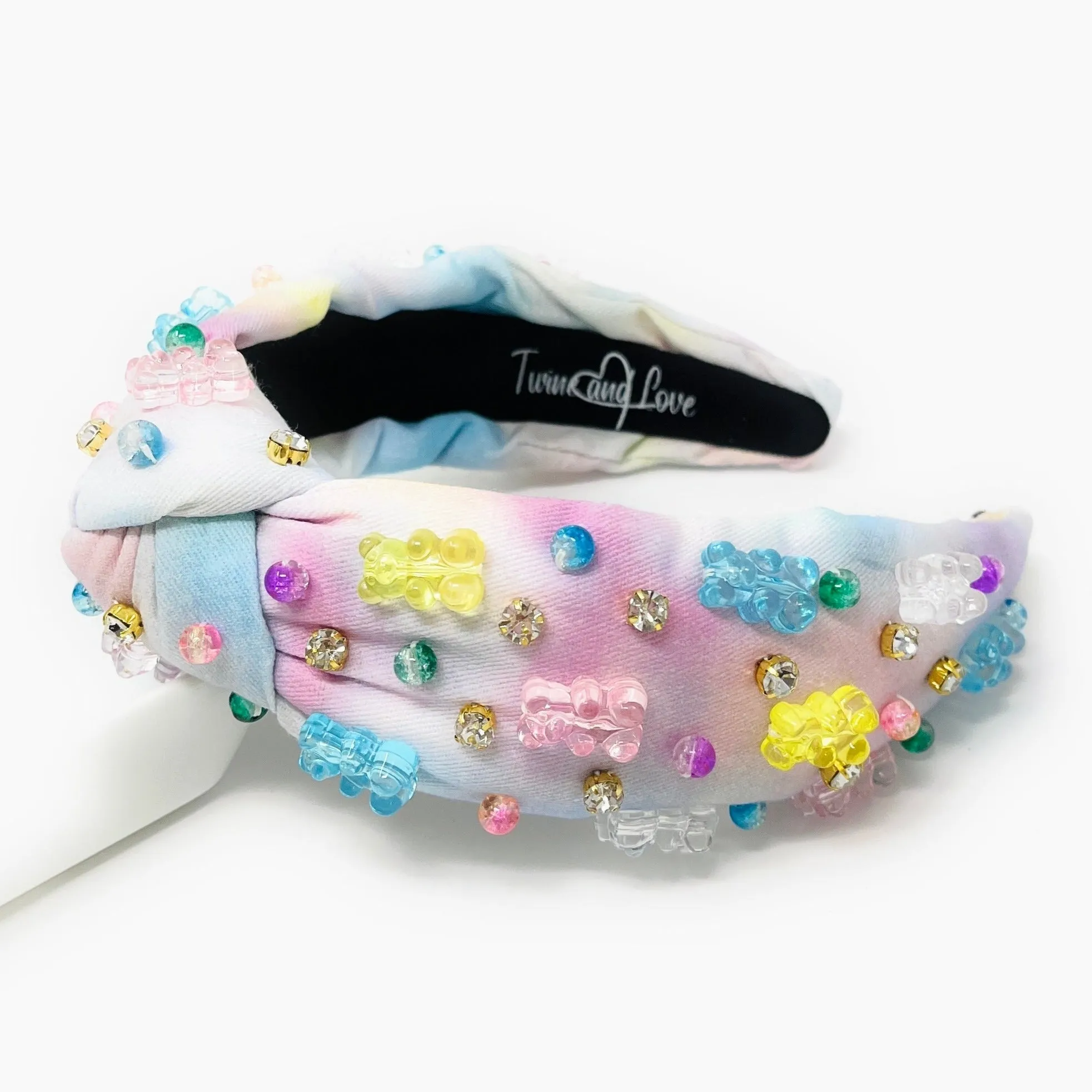 Hand Sewn Gummy Bear Jeweled Knot Headband