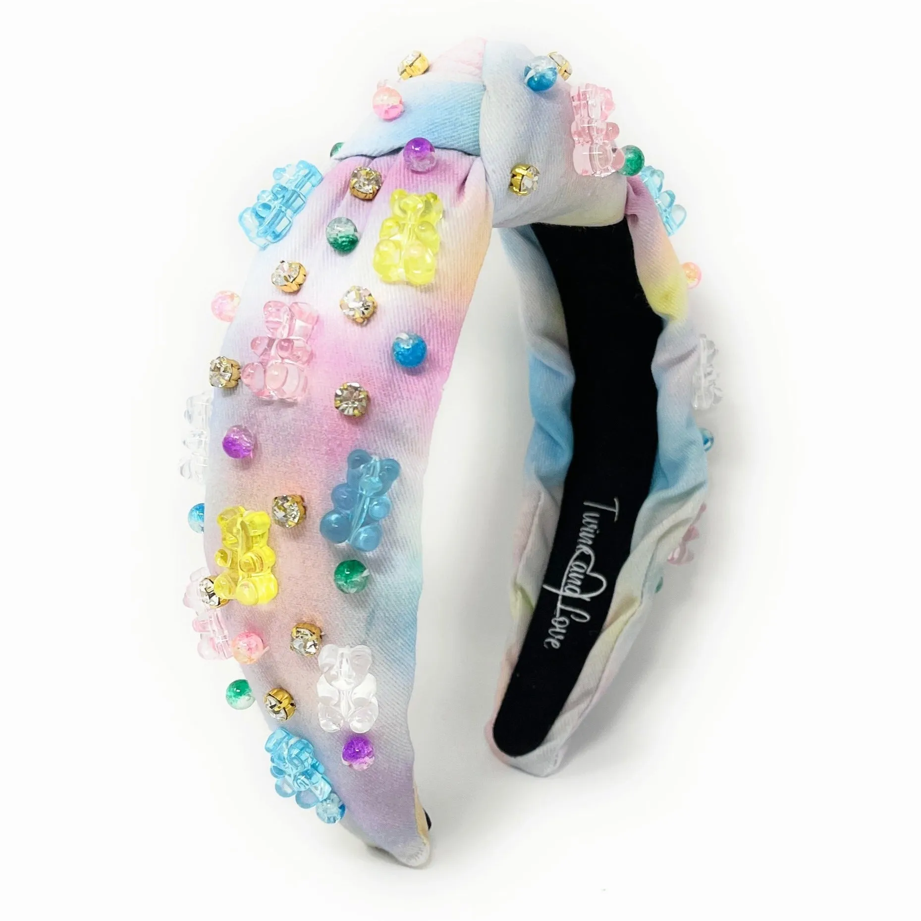 Hand Sewn Gummy Bear Jeweled Knot Headband
