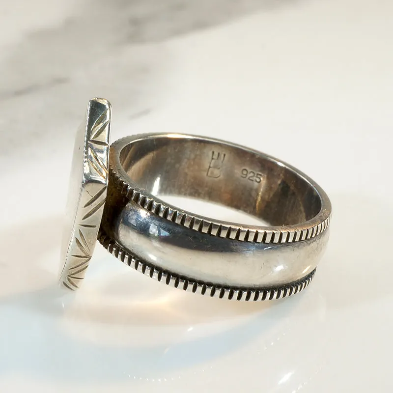 Handsome Sterling Signet Ring Size 7