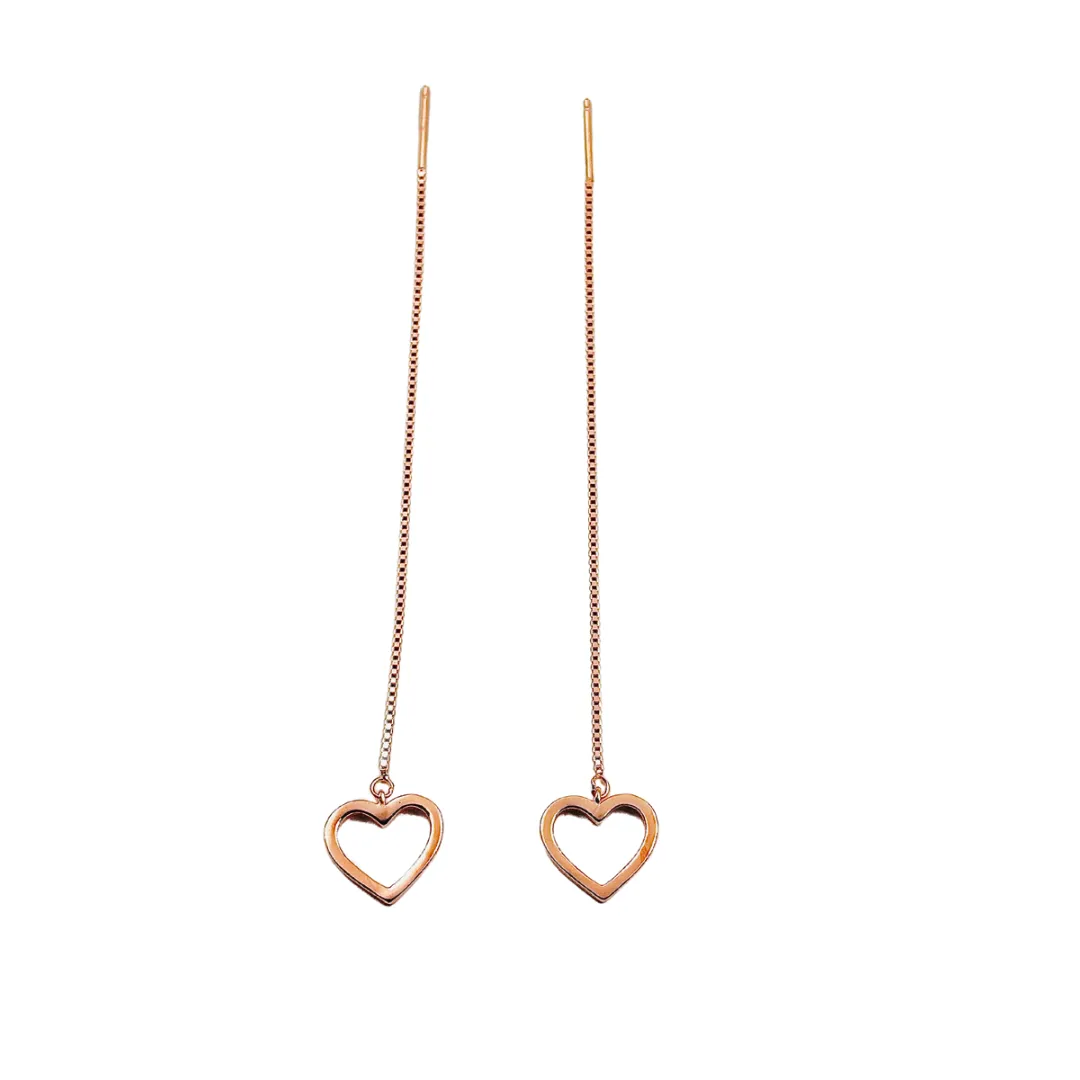 Heart 18k Rosegold 925 Silver Sui Dhaga Earrings