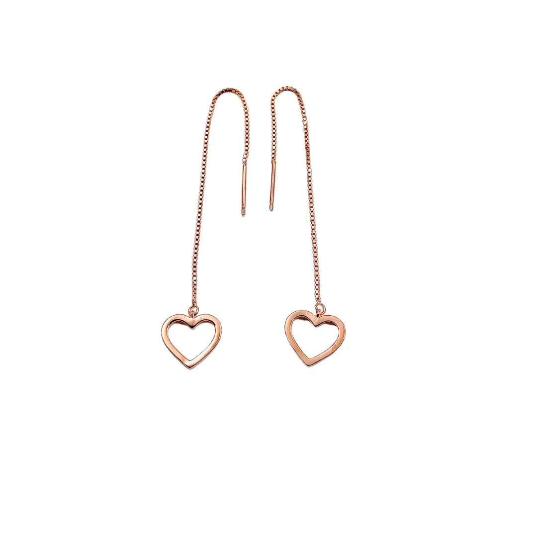 Heart 18k Rosegold 925 Silver Sui Dhaga Earrings
