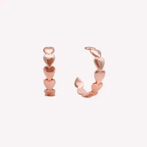 HEART HOOP EARRINGS IN ROSE GOLD
