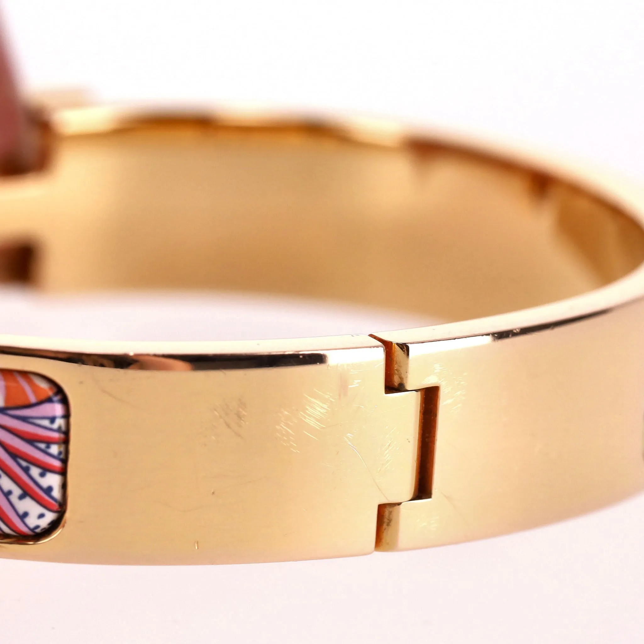 Hermes Clic Clac H 18k Gold Plated Animaux Camoufles Bracelet