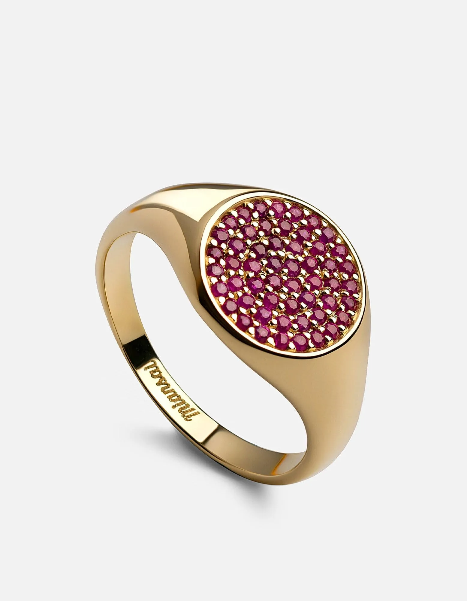 Horizon Signet Ring, 14k Gold/Ruby
