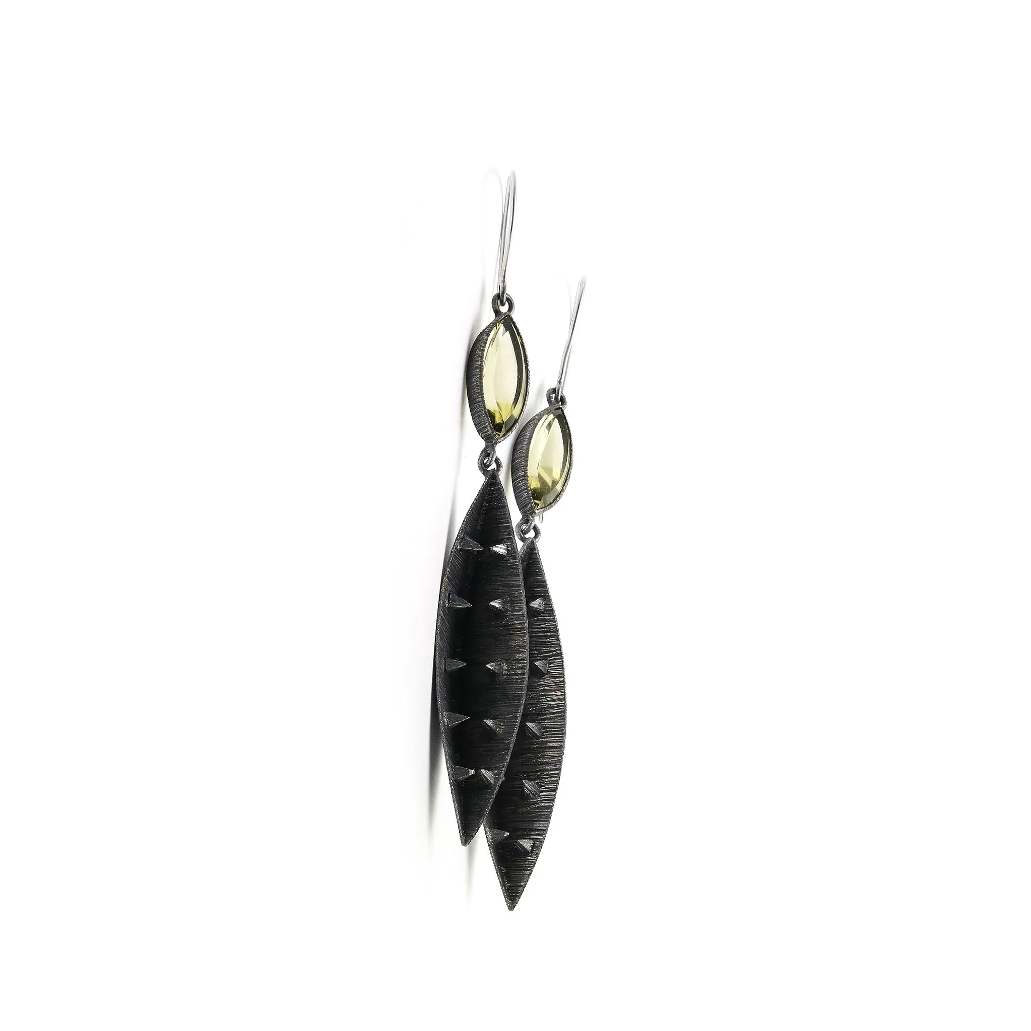 Internal Pyramids Quartz Earrings