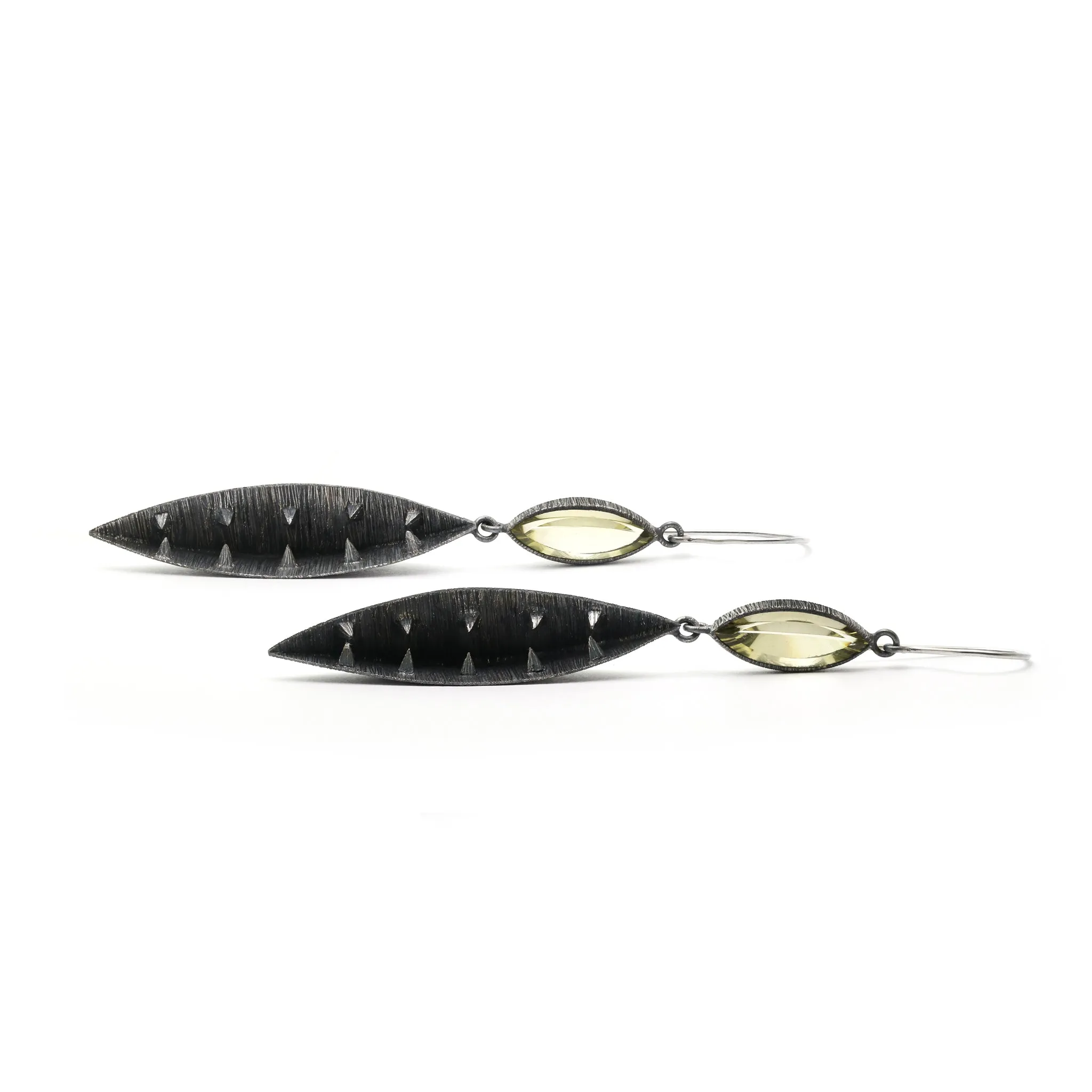 Internal Pyramids Quartz Earrings