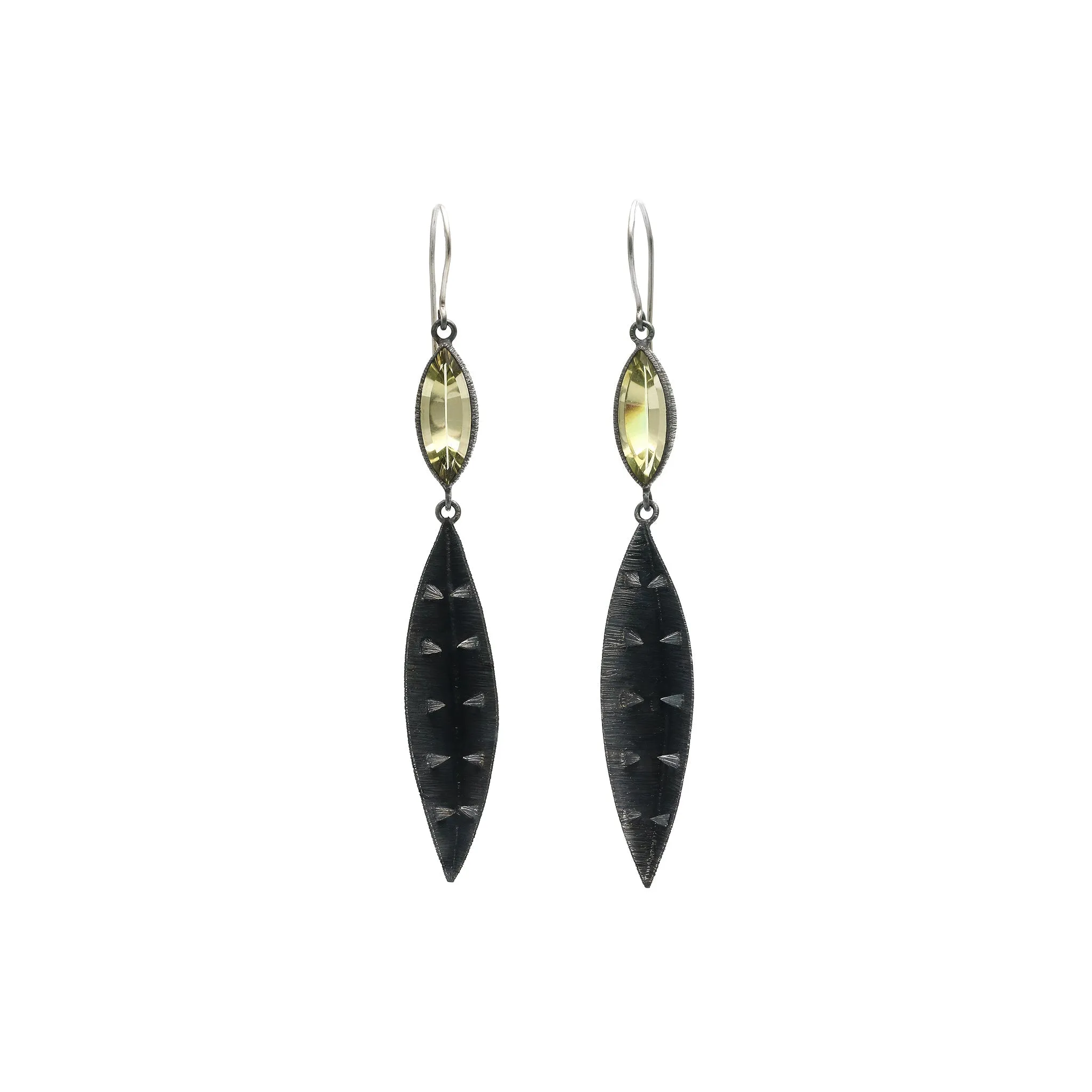 Internal Pyramids Quartz Earrings