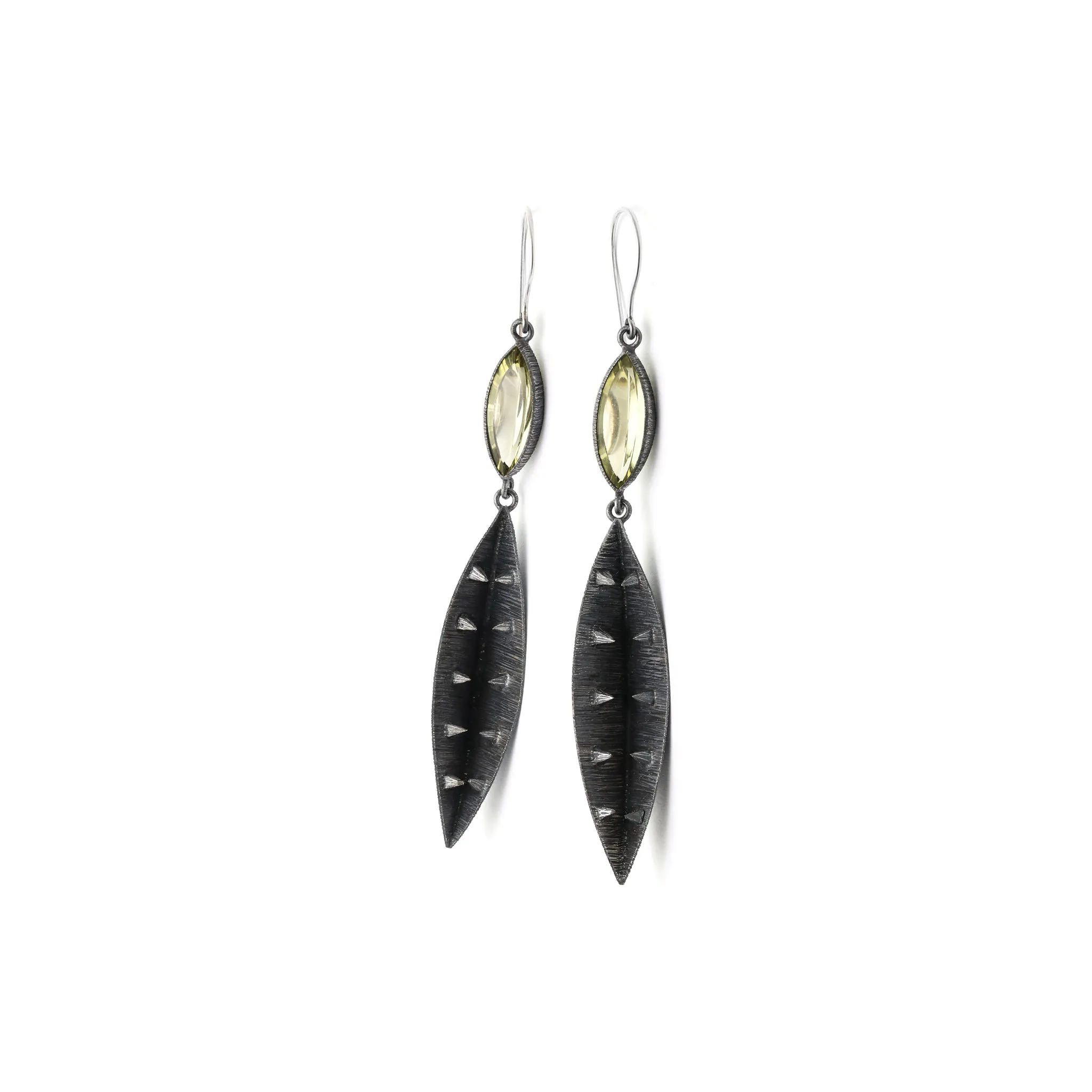 Internal Pyramids Quartz Earrings