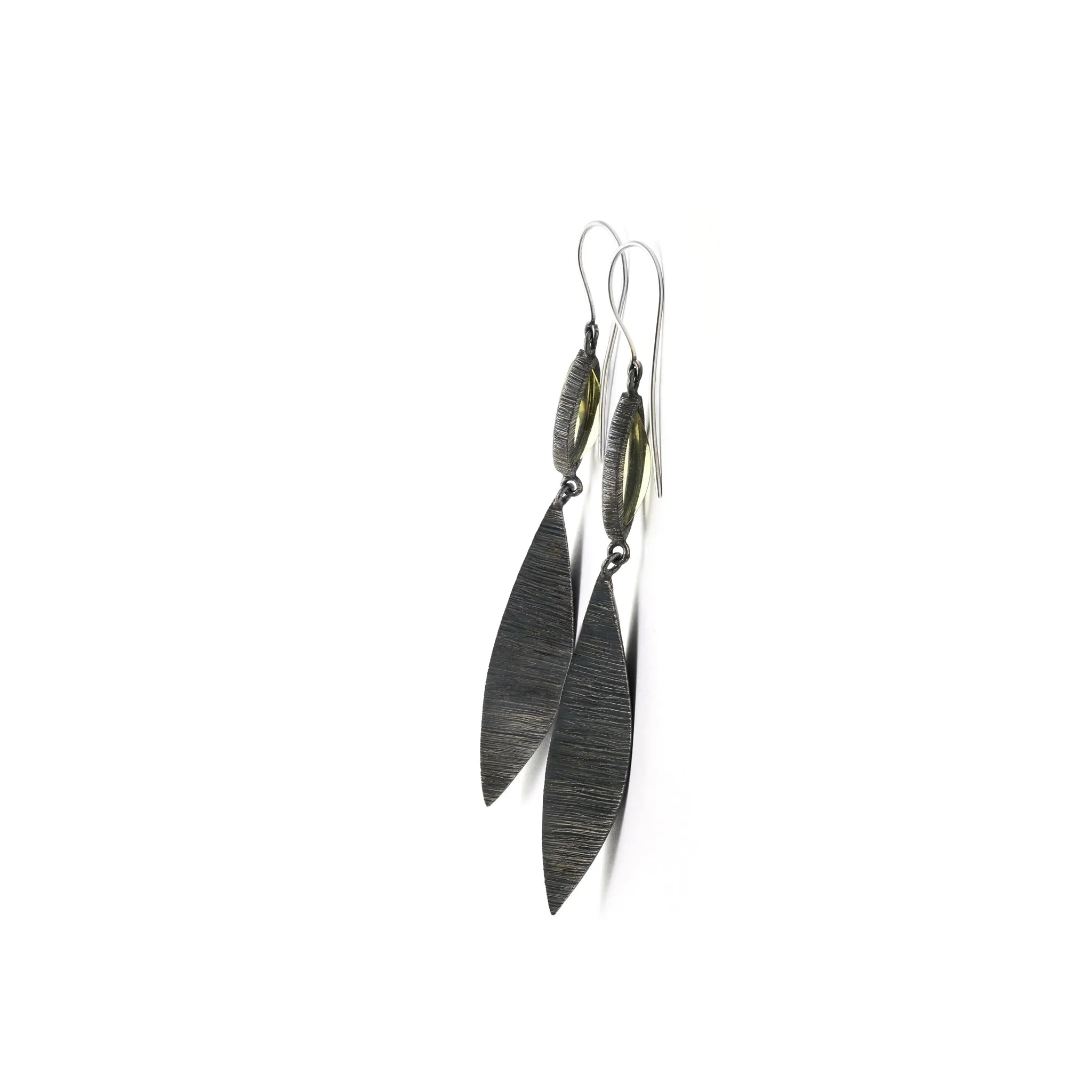 Internal Pyramids Quartz Earrings