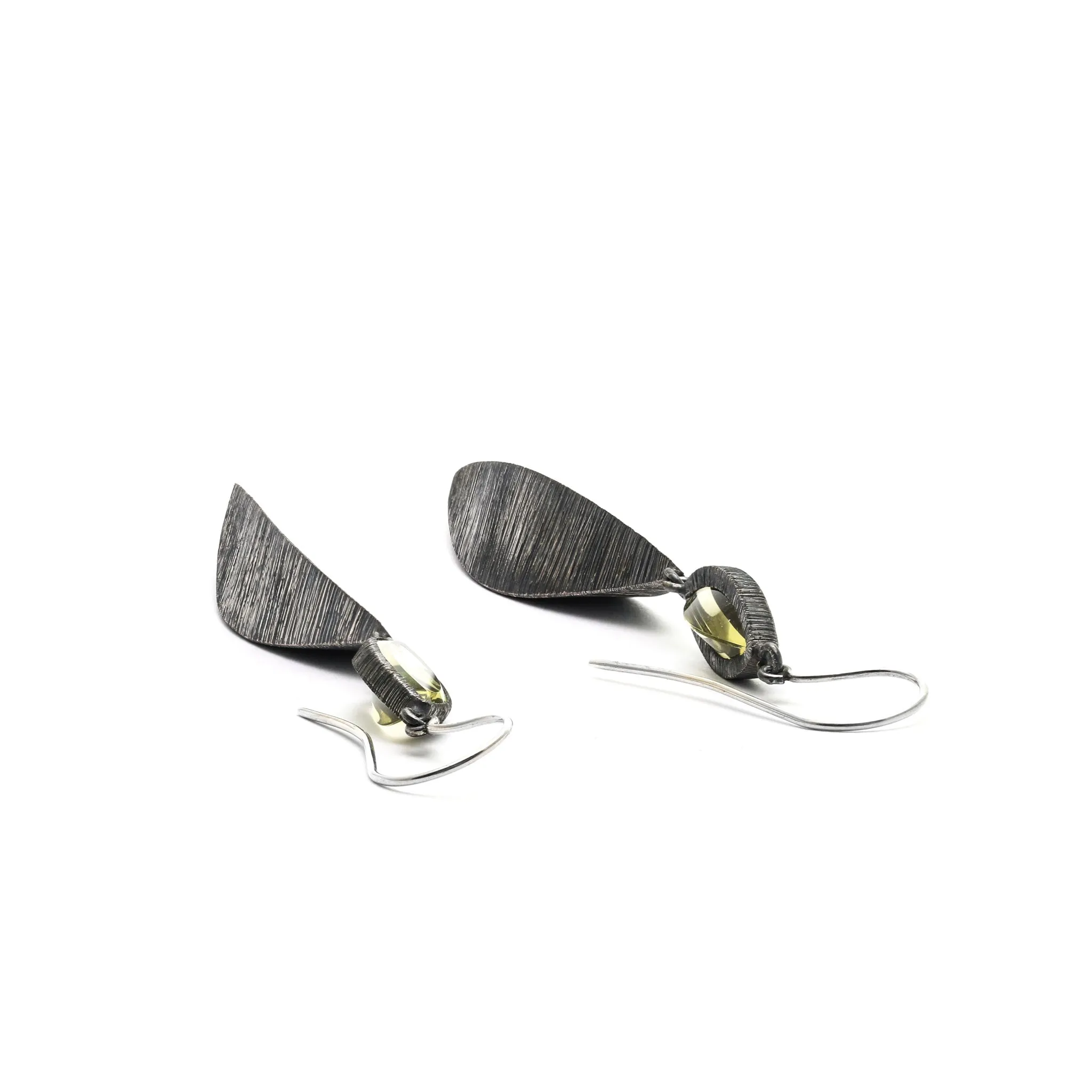 Internal Pyramids Quartz Earrings